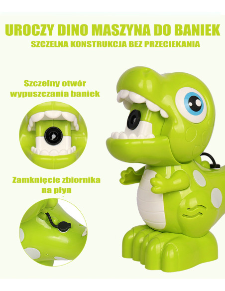 WOOPIE Maszyna Dinozaur do Robienia Baniek Mydlanych dla Dzieci