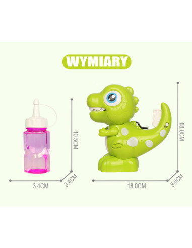 WOOPIE Maszyna Dinozaur do Robienia Baniek Mydlanych dla Dzieci