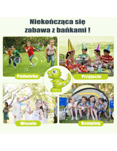 WOOPIE Maszyna Dinozaur do Robienia Baniek Mydlanych dla Dzieci