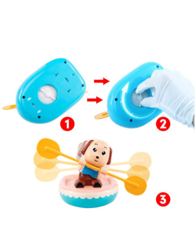 WOOPIE Zabawka do Kąpieli Nakręcany Wiosłujący Piesek Ponton