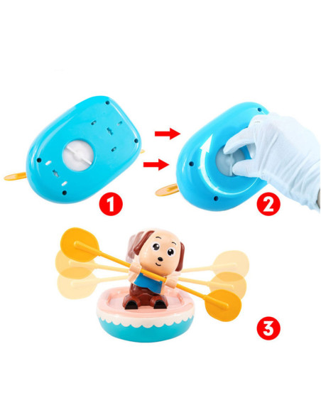 WOOPIE Zabawka do Kąpieli Nakręcany Wiosłujący Piesek Ponton