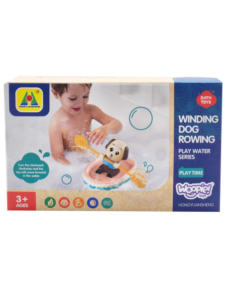 WOOPIE Zabawka do Kąpieli Nakręcany Wiosłujący Piesek Ponton