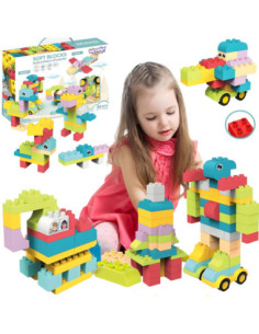 WOOPIE Duże Klocki Konstrukcyjne Edukacyjne dla Dzieci 86 el. - Wyparzanie w 120 stopniach
