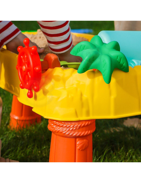 WOOPIE Stolik Wodny 2w1 Piaskownica Statek Piracki 8 akc.