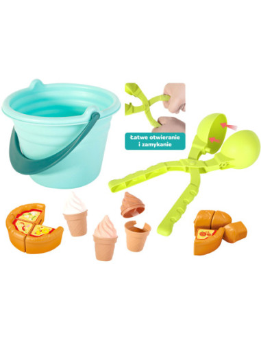 WOOPIE Zestaw do Piasku Lody Foremki Wiaderko 15 el.