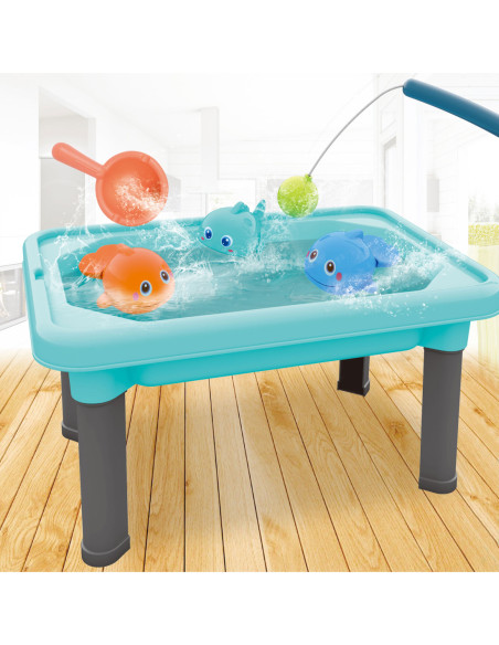 WOOPIE Stolik Wodny 3w1 Piaskownica Gra Łowienie Rybek 6 el.