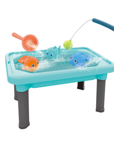 WOOPIE Stolik Wodny 3w1 Piaskownica Gra Łowienie Rybek 6 el.