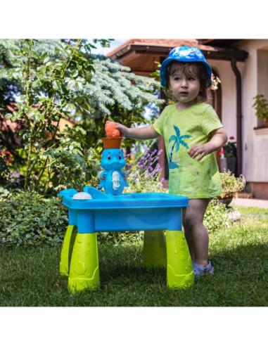 WOOPIE Stolik Wodny 2w1 Piaskownica Kaczka Wodospad 9 akc.