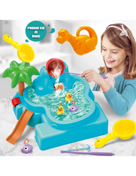 WOOPIE Stolik Wodny 2w1 Gra Łowienie Rybek Wodospad 6 el.