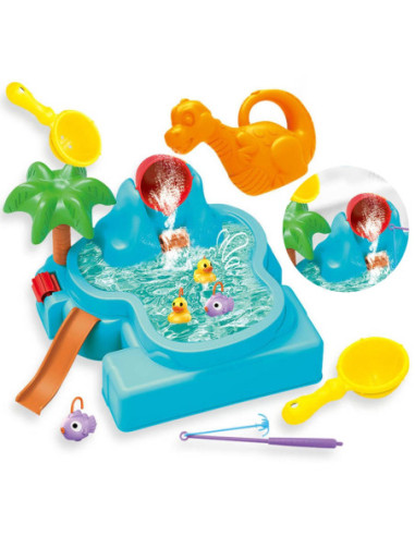 WOOPIE Stolik Wodny 2w1 Gra Łowienie Rybek Wodospad 6 el.
