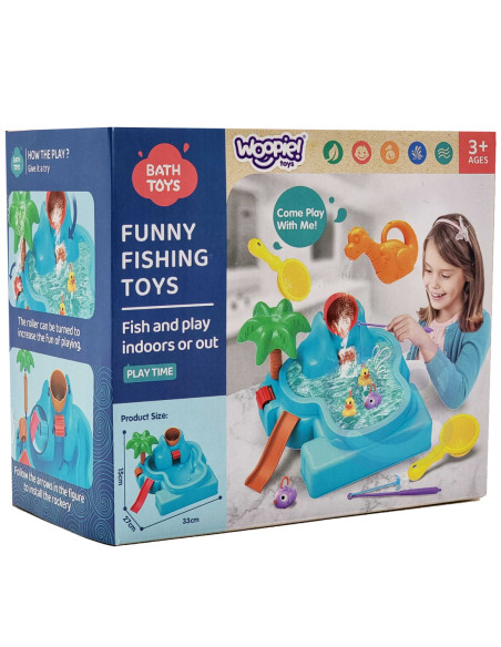 WOOPIE Stolik Wodny 2w1 Gra Łowienie Rybek Wodospad 6 el.