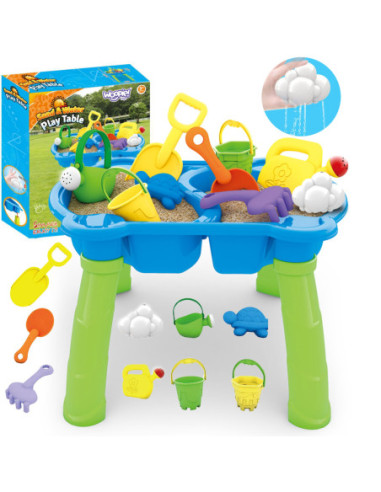 WOOPIE Stolik Wodny 2w1 Piaskownica 9 akc.