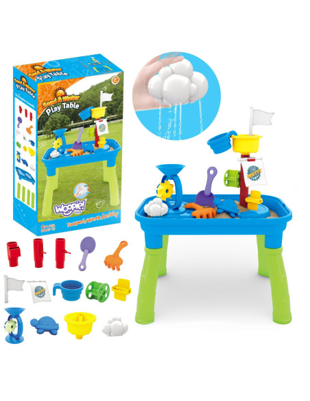 WOOPIE Stolik Wodny 2w1 Piaskownica Statek Piracki 6 akc.