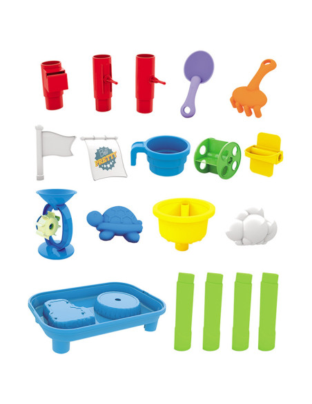 WOOPIE Stolik Wodny 2w1 Piaskownica Statek Piracki 6 akc.