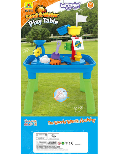 WOOPIE Stolik Wodny 2w1 Piaskownica Statek Piracki 6 akc.