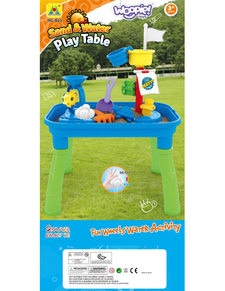 WOOPIE Stolik Wodny 2w1 Piaskownica Statek Piracki 6 akc.