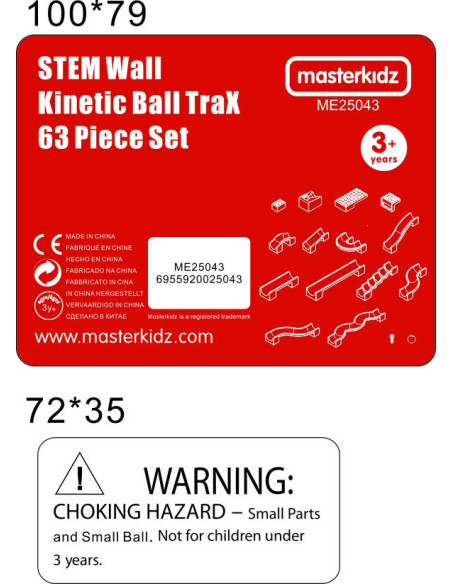 MASTERKIDZ Zestaw Konstrukcyjny Tor dla Piłek do Tablica STEM 63 el.