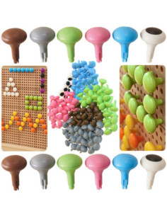 MASTERKIDZ Colorful Jumbo Pegs for STEM Board 128 Pcs - 6 Colors
