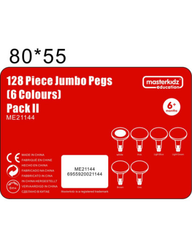 MASTERKIDZ Kolorowe Kołeczki Jumbo do Tablicy STEM 128 Szt. - 6 Kolorów