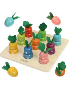 MASTERKIDZ Montessori Vegetables Educational Board Learning Numbers and Colors