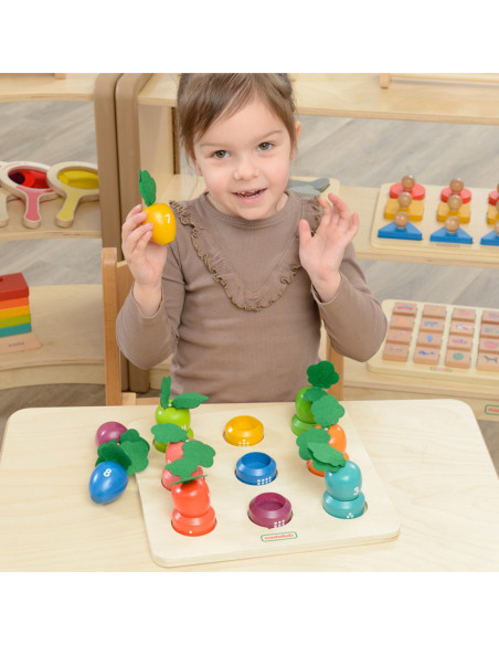 MASTERKIDZ Tablica Edukacyjna Warzywa Nauka Liczb i Kolorów Montessori