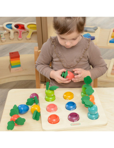 MASTERKIDZ Tablica Edukacyjna Warzywa Nauka Liczb i Kolorów Montessori