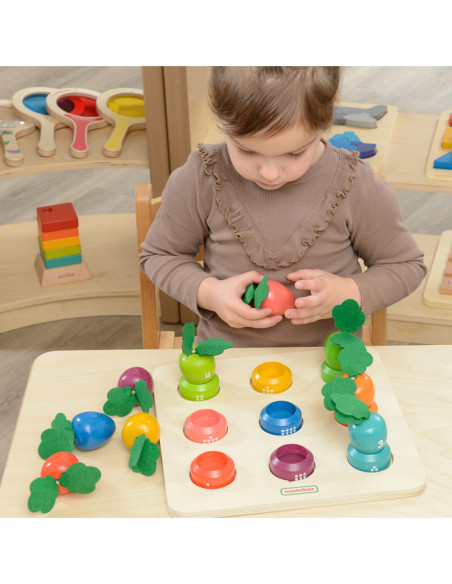 MASTERKIDZ Tablica Edukacyjna Warzywa Nauka Liczb i Kolorów Montessori