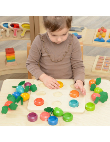 MASTERKIDZ Tablica Edukacyjna Warzywa Nauka Liczb i Kolorów Montessori