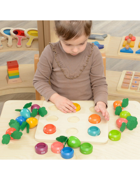 MASTERKIDZ Tablica Edukacyjna Warzywa Nauka Liczb i Kolorów Montessori