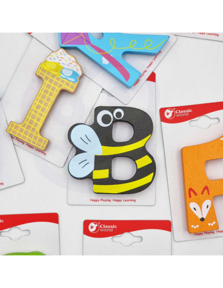 CLASSIC WORLD Drewniany Alfabet Zestaw Literek 26 szt.