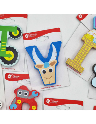 CLASSIC WORLD Drewniany Alfabet Zestaw Literek 26 szt.