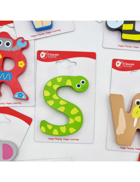CLASSIC WORLD Drewniany Alfabet Zestaw Literek 26 szt.