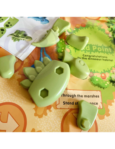 WOOPIE Zestaw Konstrukcyjny 2w1 Gra Planszowa Dinozaury + Kostka 46 el.