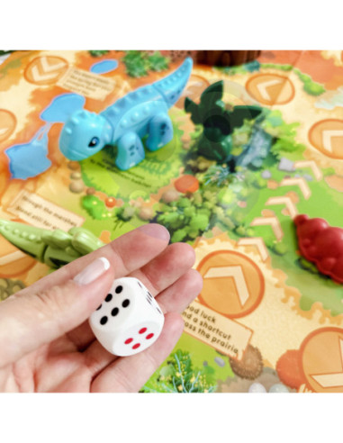 WOOPIE Zestaw Konstrukcyjny 2w1 Gra Planszowa Dinozaury + Kostka 46 el.