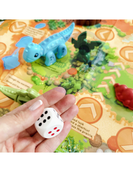 WOOPIE Zestaw Konstrukcyjny 2w1 Gra Planszowa Dinozaury + Kostka 46 el.