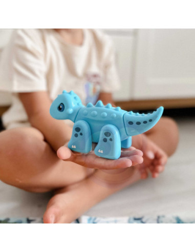 WOOPIE Zestaw Konstrukcyjny 2w1 Gra Planszowa Dinozaury + Kostka 46 el.