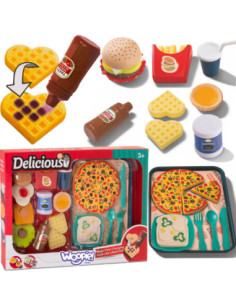 WOOPIE Zestaw do Krojenia Układania Jedzenie Fast Food 36 el.