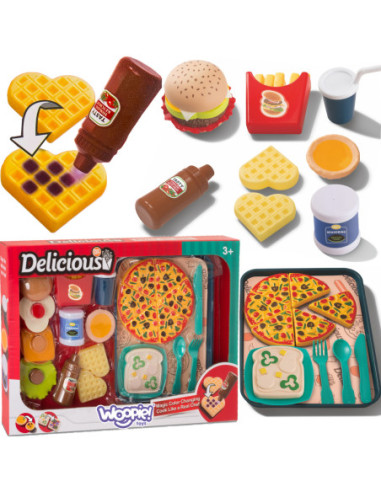 WOOPIE Zestaw do Krojenia Układania Jedzenie Fast Food 36 el.