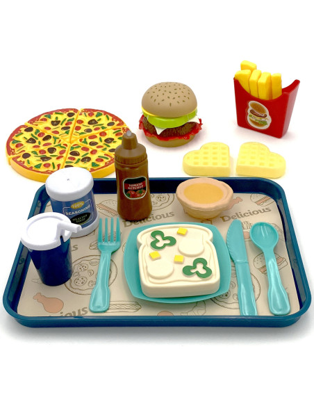 WOOPIE Zestaw do Krojenia Układania Jedzenie Fast Food 36 el.