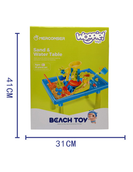 WOOPIE Stolik Wodny 2w1 Piaskownica Palma 18 el.
