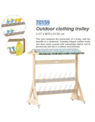 CLASSIC WORLD EDU Drewniany Wieszak Ogrodowy XXL