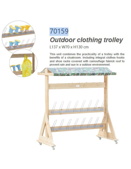 CLASSIC WORLD EDU Drewniany Wieszak Ogrodowy XXL