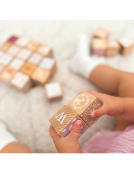 CLASSIC WORLD Drewniane Klocki Pastelowe Układanka Nauka Liczenia Liter Wzorów 29 el.