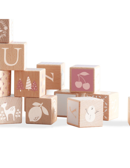 CLASSIC WORLD Drewniane Klocki Pastelowe Układanka Nauka Liczenia Liter Wzorów 29 el.