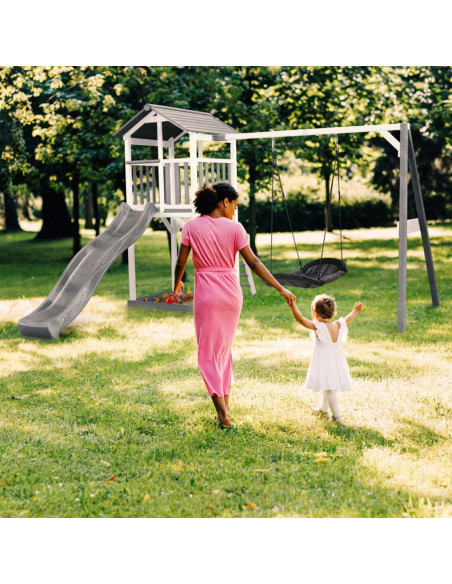 AXI Drewniany Plac Zabaw 4w1 Huśtawka Zjeżdżalnia Domek Ogrodowy Piaskownica XXL