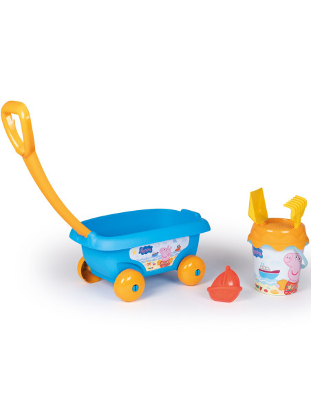 Smoby Wózek z Wiaderkiem i Akcesoriami do Piasku Świnka Peppa
