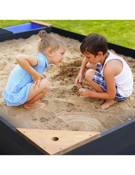 AXI Duża Piaskownica z Pojemnikami Siedziskiem i Przykryciem