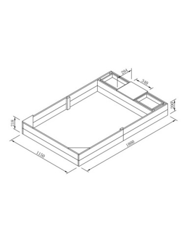 AXI Duża Piaskownica z Pojemnikami Siedziskiem i Przykryciem