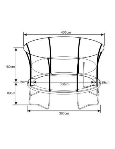 Axi Trampolina Denver Czarna 366 cm + Siatka