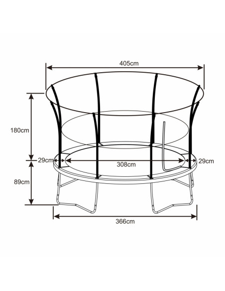 Axi Trampolina Denver Czarna 366 cm + Siatka